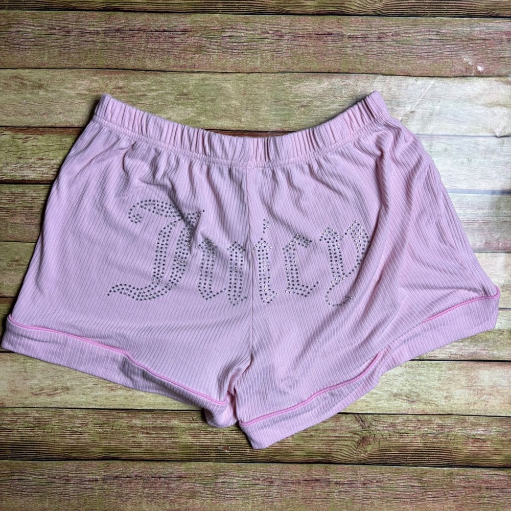 Y2K McBling Barbie Core Juicy Couture Ribbed Lounge Shorts